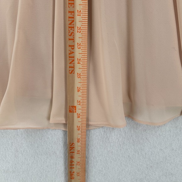 Vintage Chiffon Flare Skirt 8 Peach Flowy Soft Silky Ballet Pull On - Picture 7 of 9